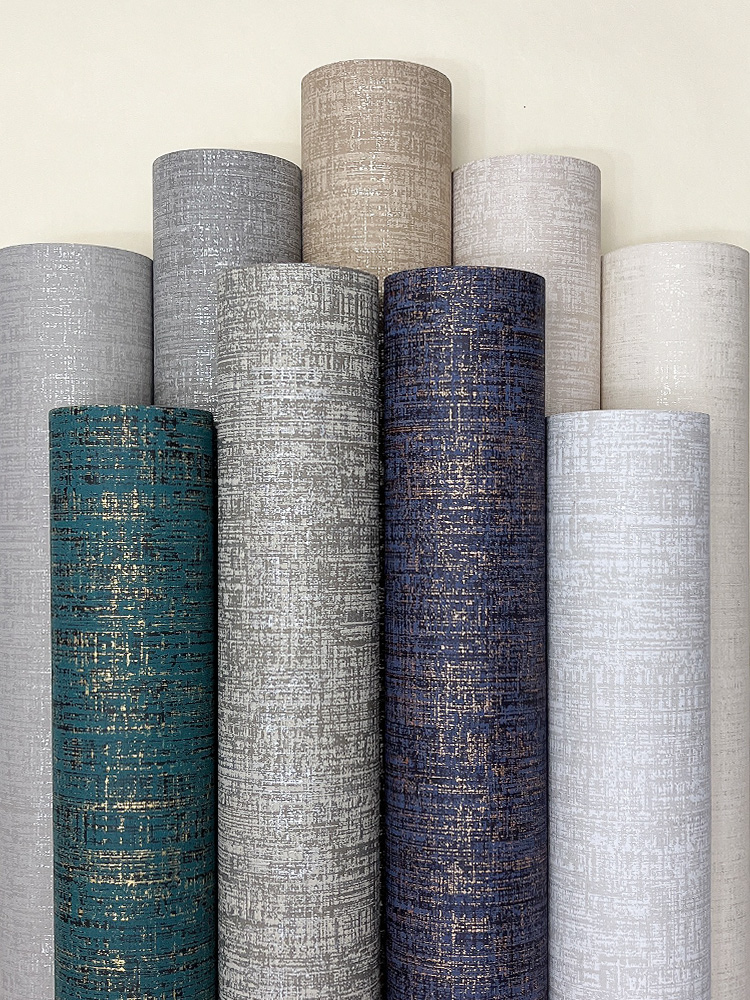 Home Textiles Store - Solid Simple Modern Metallic Wallpaper Roll