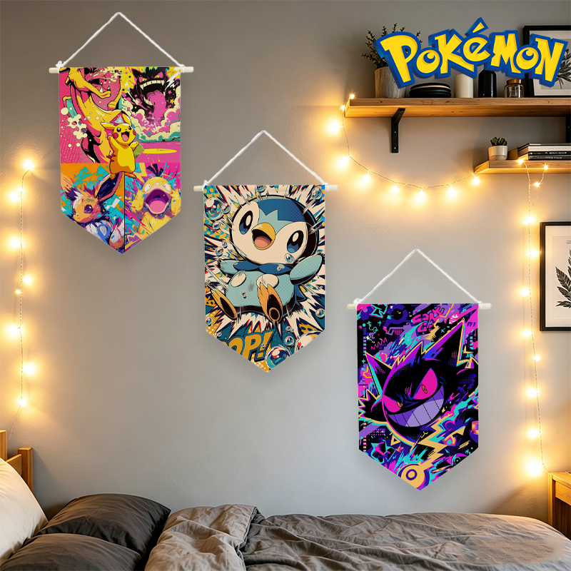 Home And Textiles - Pokemons Hanging Cloth Anime Print Wall