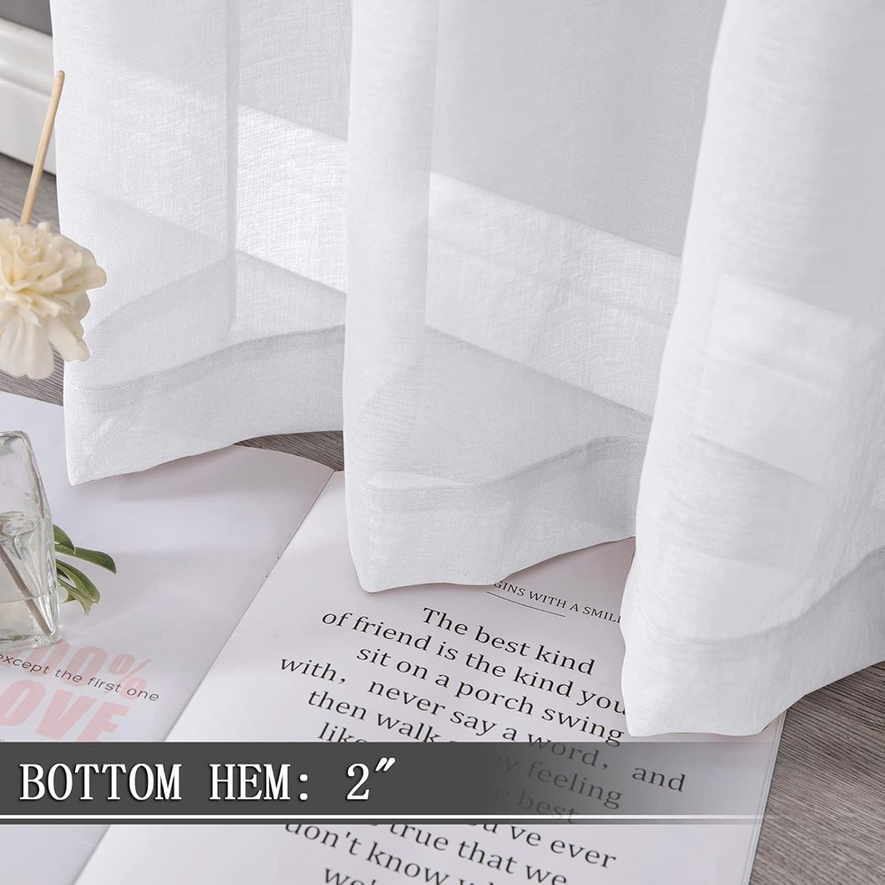 Linen Textured Sheer Curtains, - Curtain Sheer Voile avis et prix