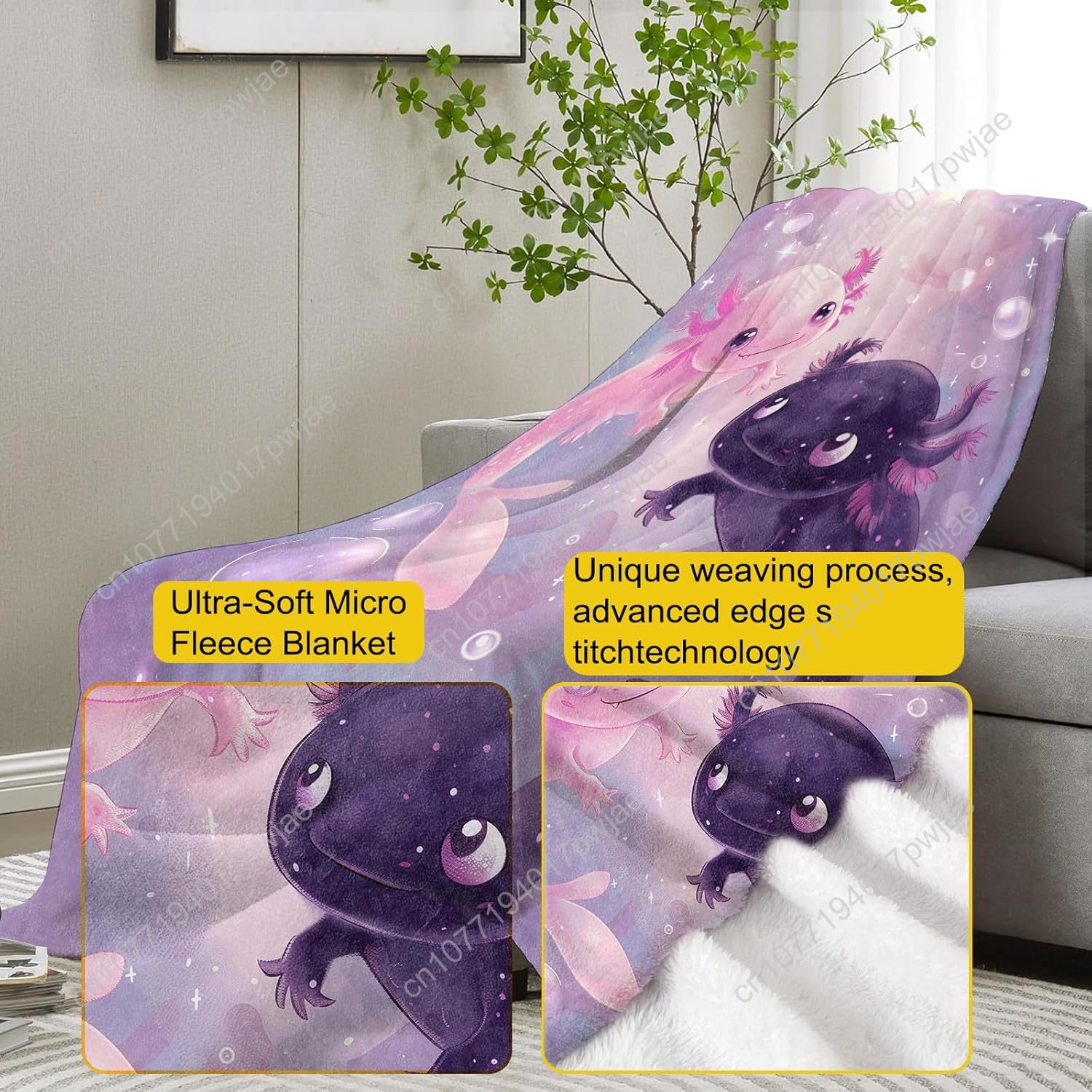 Axolotl Blanket Cute Axolotls  - Home And Textiles avis et prix