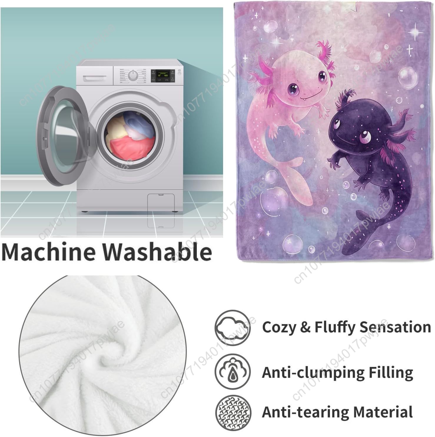 Axolotl Blanket Cute Axolotls  - Home And Textiles avis et prix