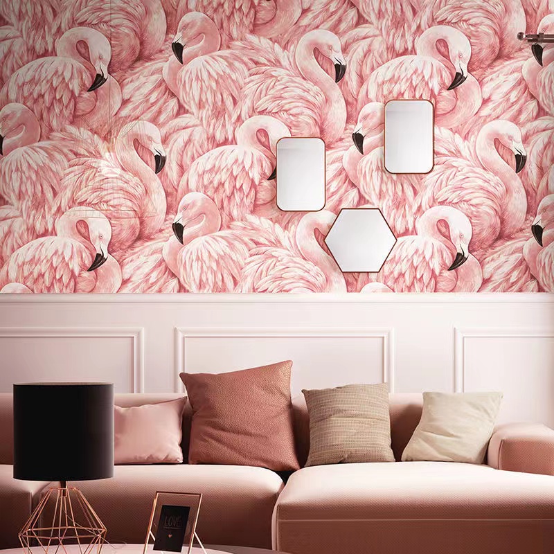 Nordic Ins Pink Flamingo Wallp - Home Textiles Store avis et prix