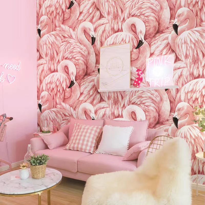 Nordic Ins Pink Flamingo Wallp - Home Textiles Store avis et prix