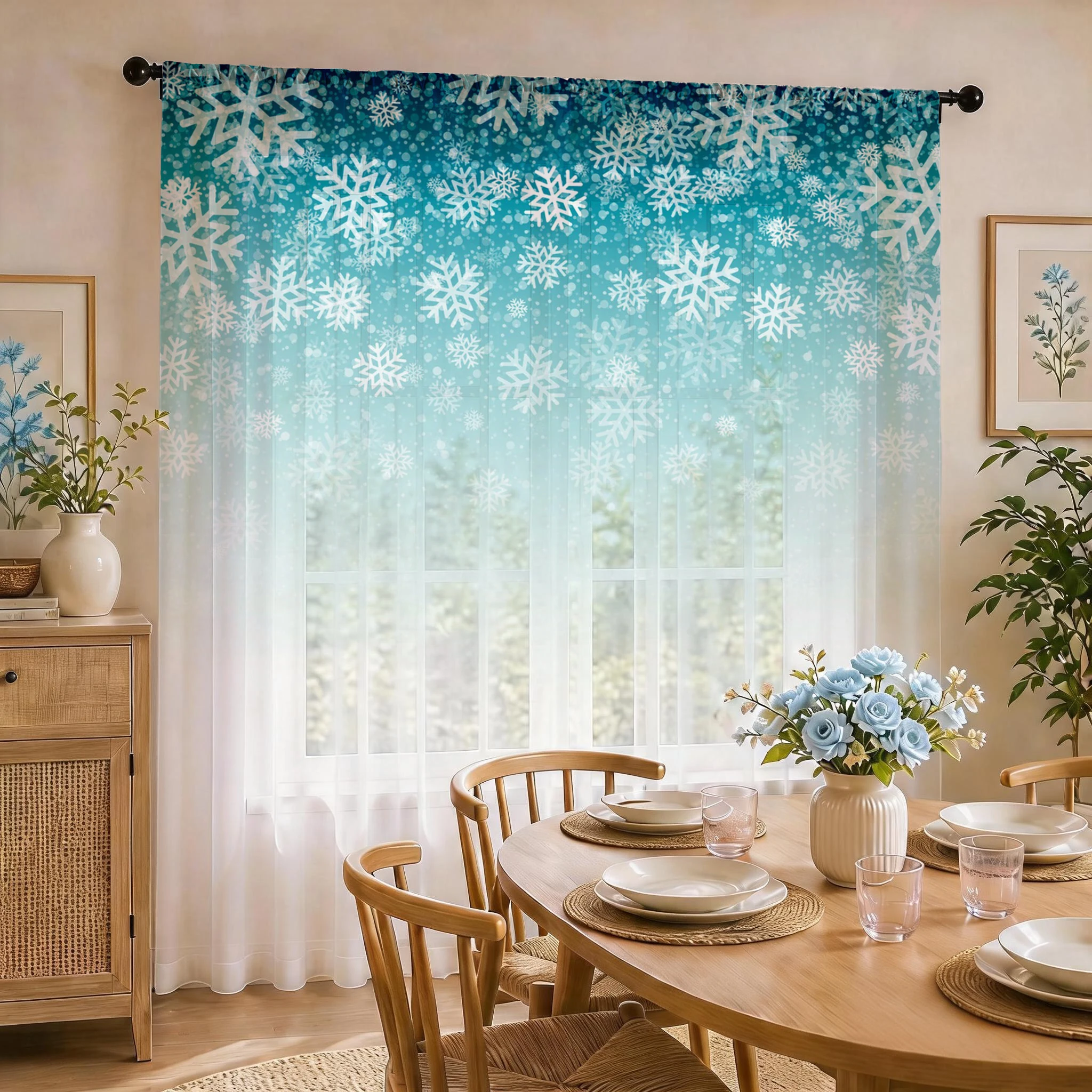 Floral Gradient Sheer Curtain, - Curtain Sheer Voile avis et prix