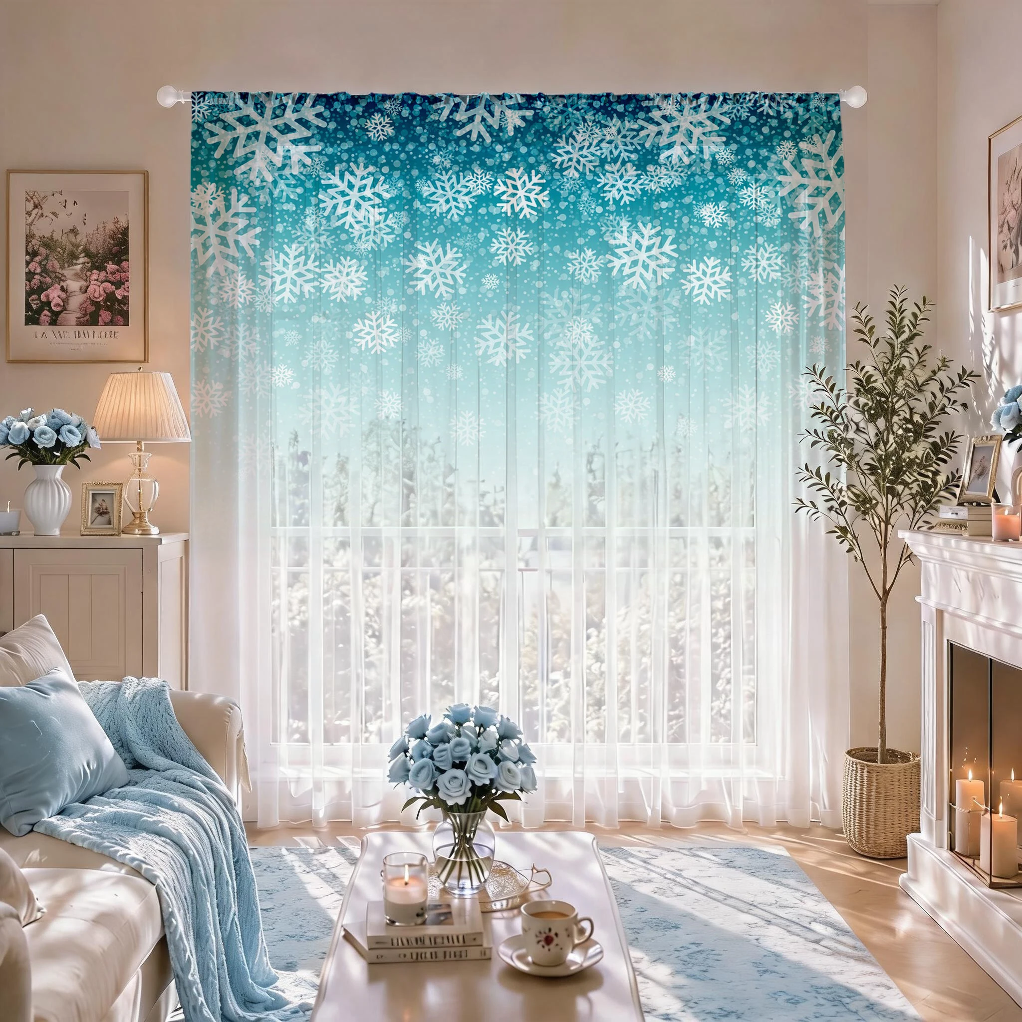 Floral Gradient Sheer Curtain, - Curtain Sheer Voile avis et prix