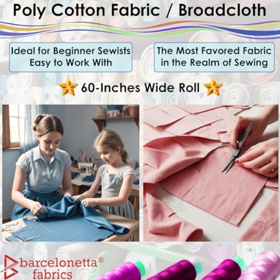 Poly Cotton Fabric for Sewing  - Home And Textiles avis et prix