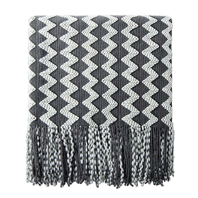 50x60inch Grey Knitted Throw B - Throw Blanket Chunky Knit avis et prix