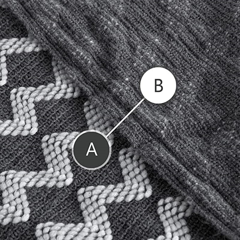 50x60inch Grey Knitted Throw B - Throw Blanket Chunky Knit avis et prix