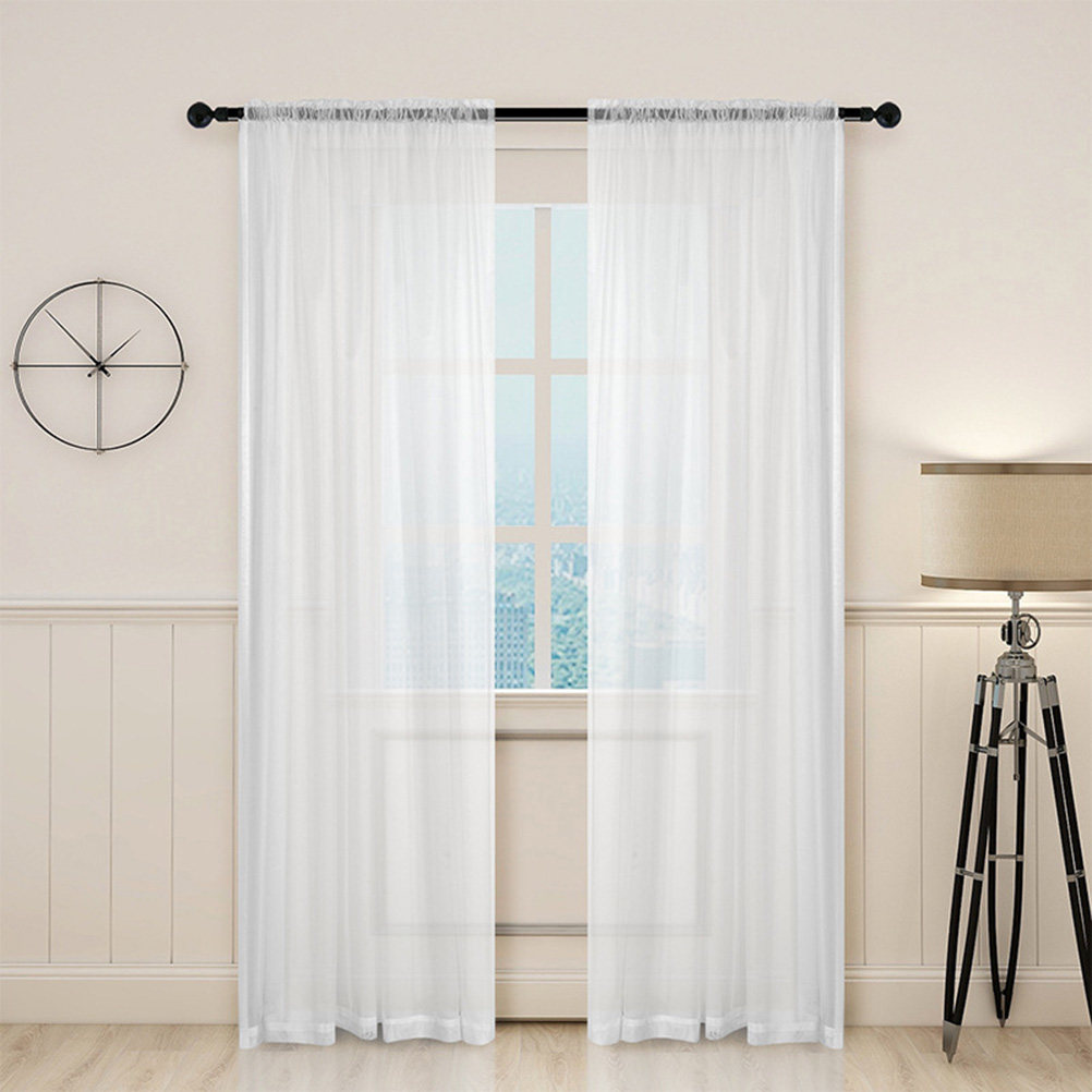 White Sheer Voile Window Curta - Curtain Sheer Voile avis et prix