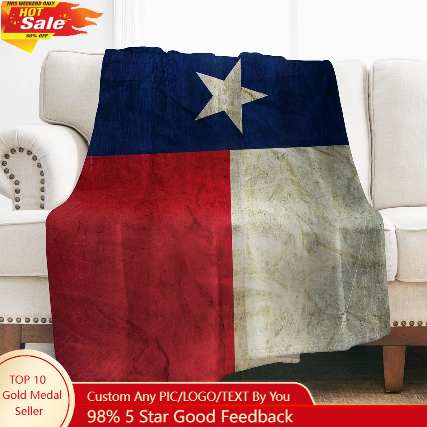 Levens Texas Flag Throw Blanke - Home And Textiles avis et prix