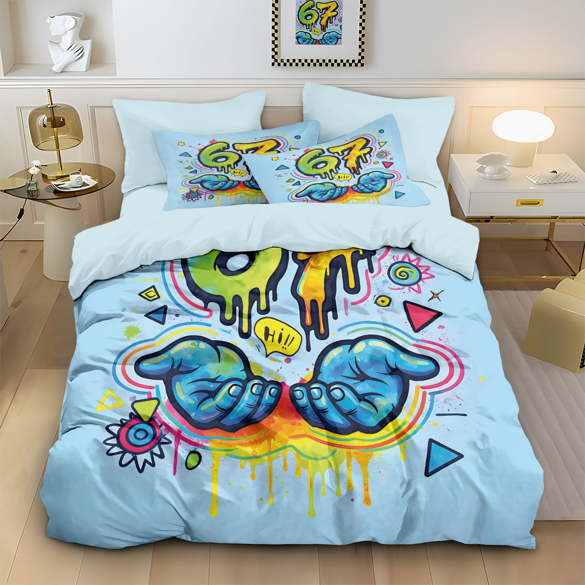 3pcs Graffiti Style Game Contr - Home Textiles Bedding avis et prix