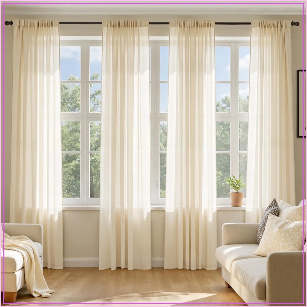 Butter Cream Sheer Curtains 84 - Curtain Sheer Voile avis et prix