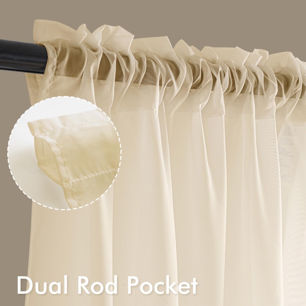Butter Cream Sheer Curtains 84 - Curtain Sheer Voile avis et prix