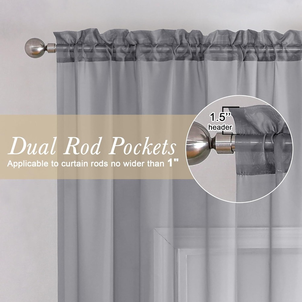 Charcoal Grey Sheer Curtains 8 - Curtain Sheer Voile avis et prix