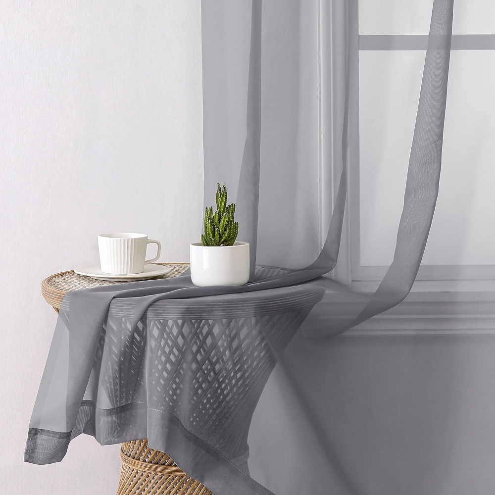 Charcoal Grey Sheer Curtains 8 - Curtain Sheer Voile avis et prix