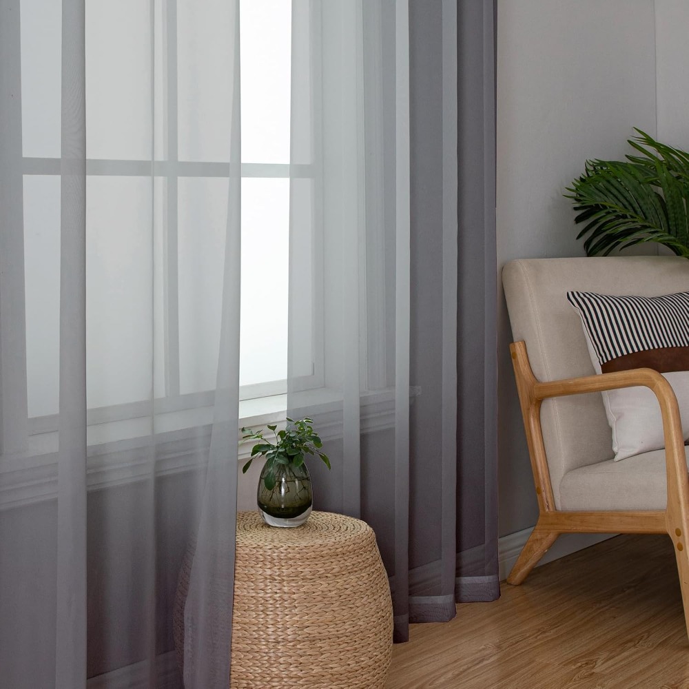 Charcoal Grey Sheer Curtains 8 - Curtain Sheer Voile avis et prix