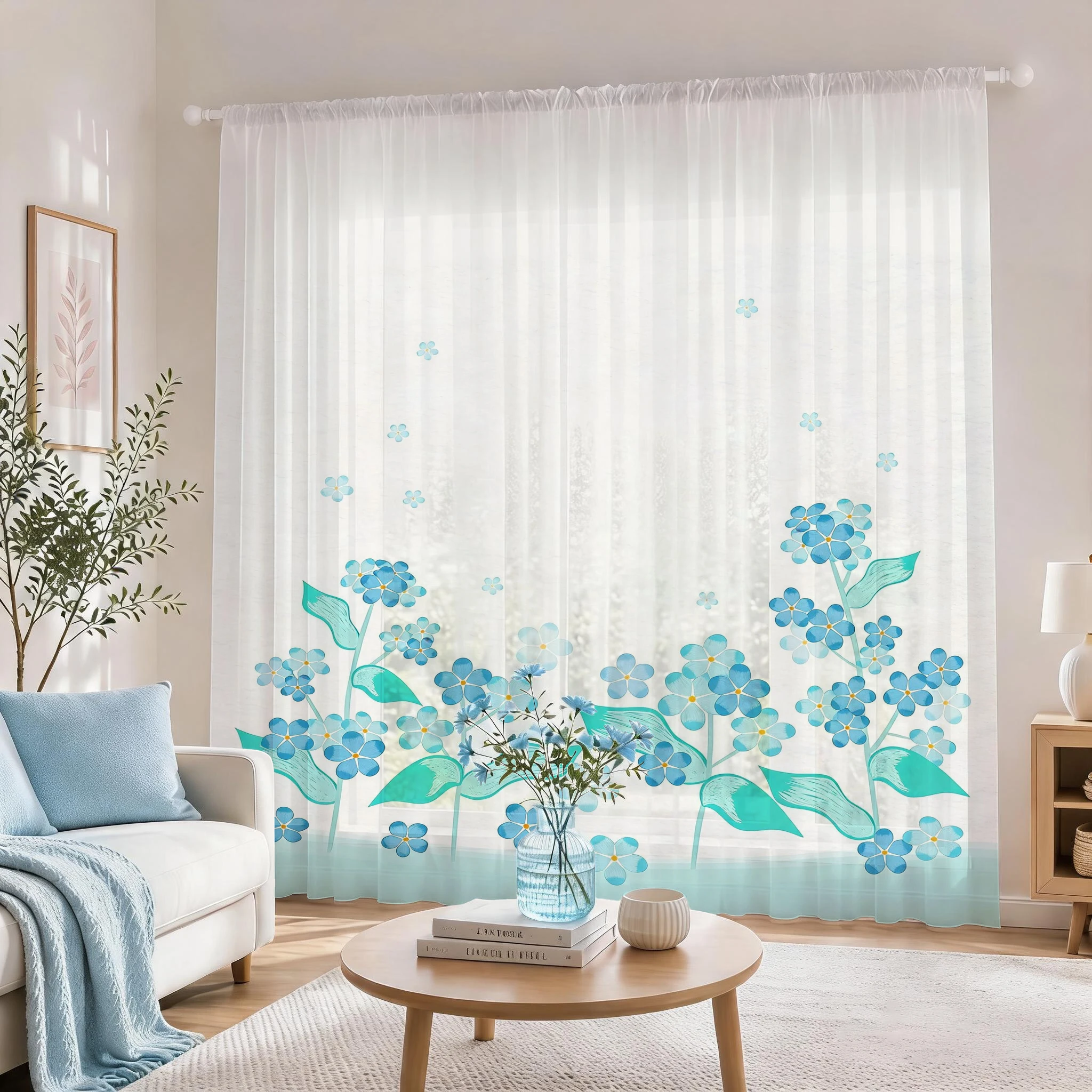 Light blue Modern Gradient She - Curtain Sheer Voile avis et prix