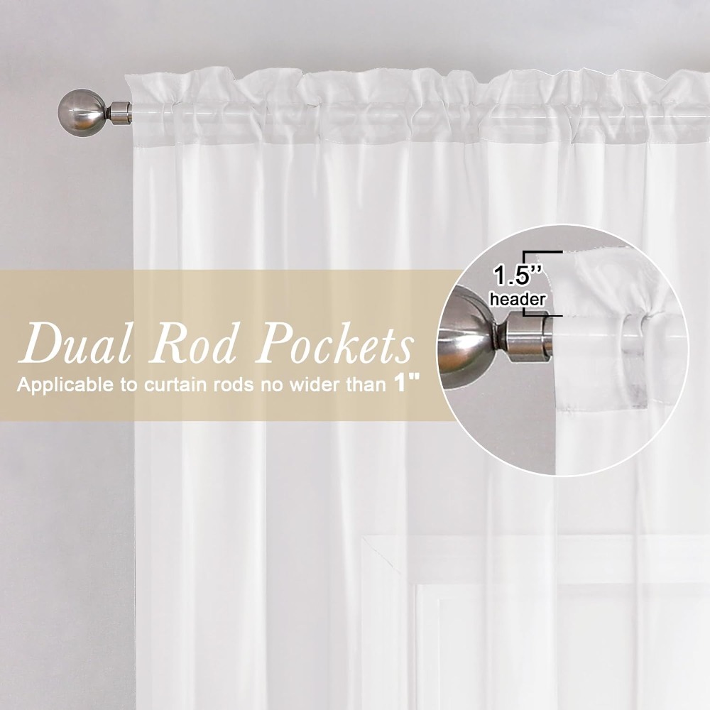 Sheer Curtains 84in Long 2 Pan - Curtain Sheer Voile avis et prix