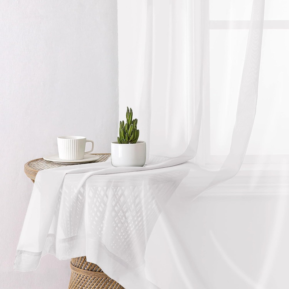 Sheer Curtains 84in Long 2 Pan - Curtain Sheer Voile avis et prix