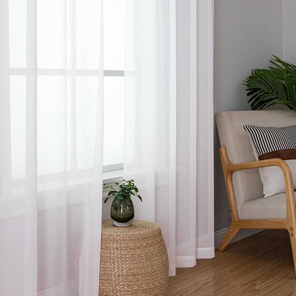 Sheer Curtains 84in Long 2 Pan - Curtain Sheer Voile avis et prix