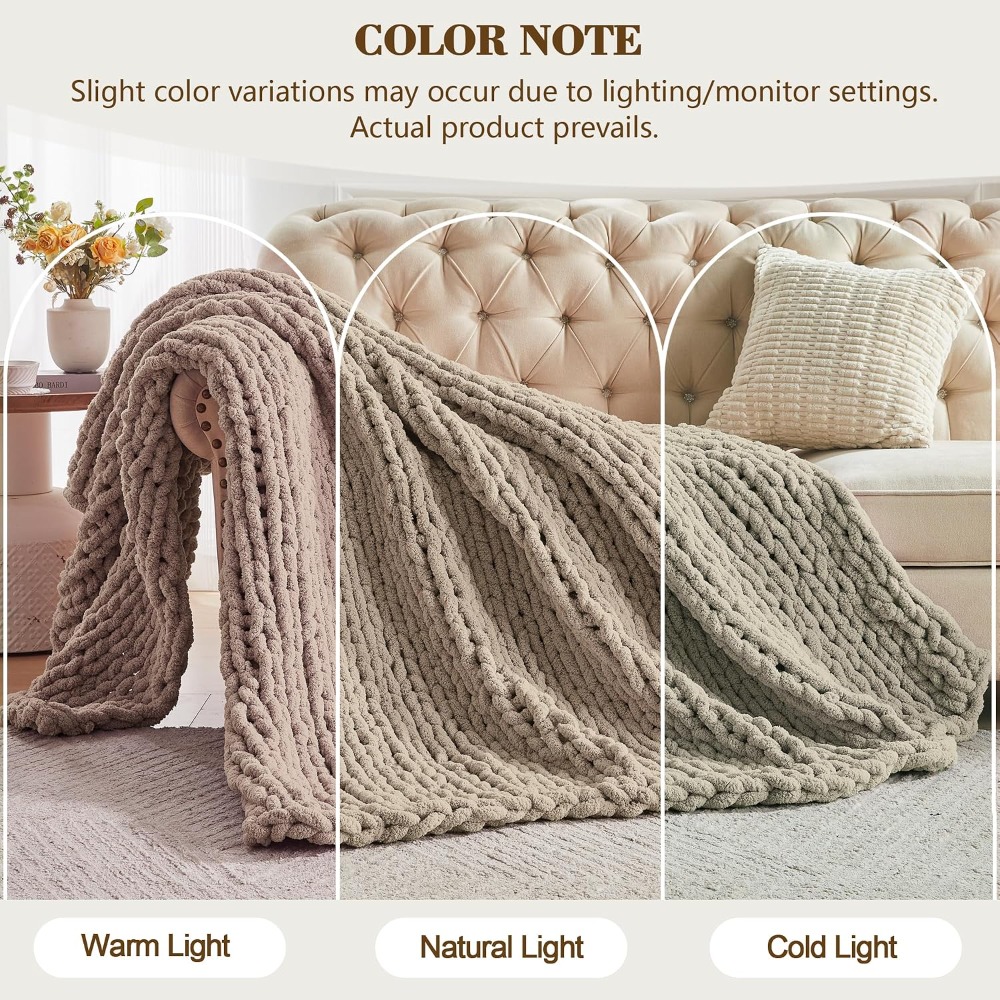 Handmade Chunky Knit Throw Bla - Throw Blanket Chunky Knit avis et prix