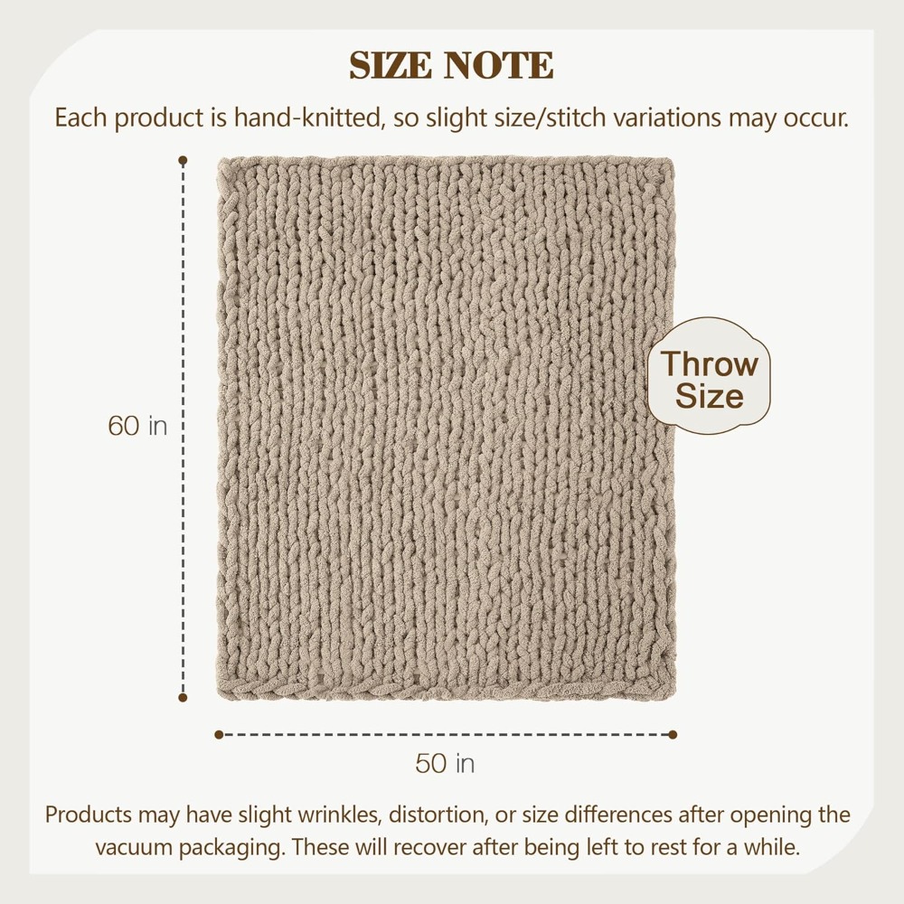 Handmade Chunky Knit Throw Bla - Throw Blanket Chunky Knit avis et prix
