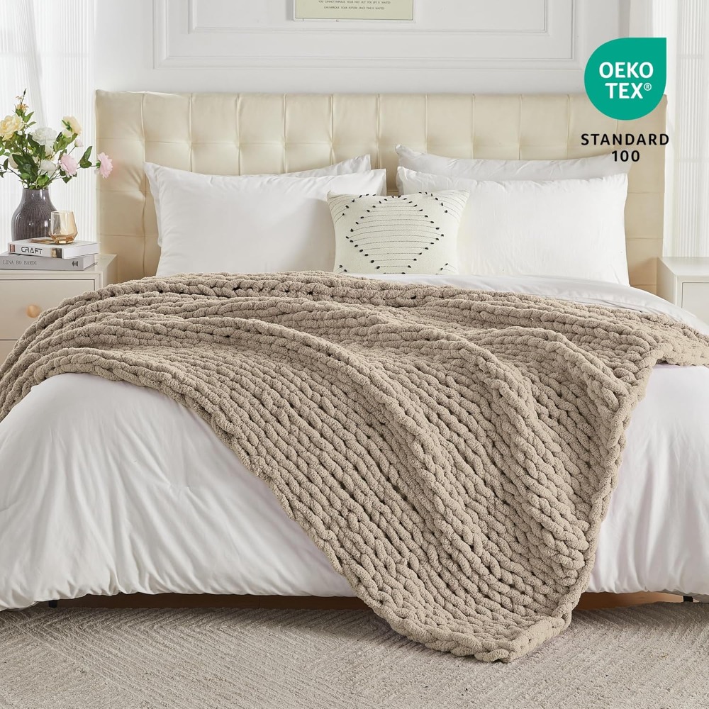 Handmade Chunky Knit Throw Bla - Throw Blanket Chunky Knit avis et prix