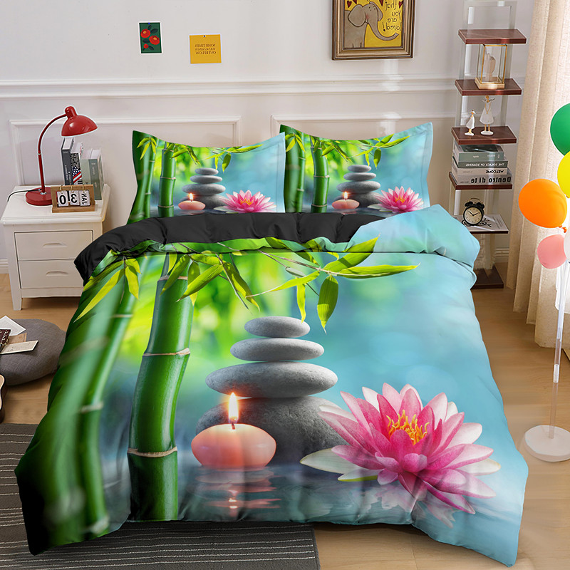 Zen Stone Green Bamboo Duvet C - Home Textiles Bedding avis et prix