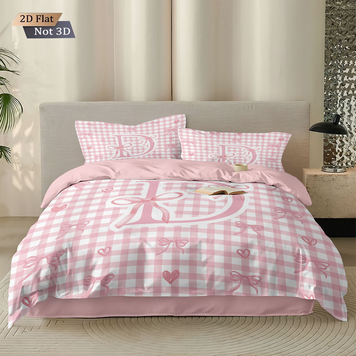 3pcs Pink Bow D-Printed Corele - Home Textiles Bedding avis et prix