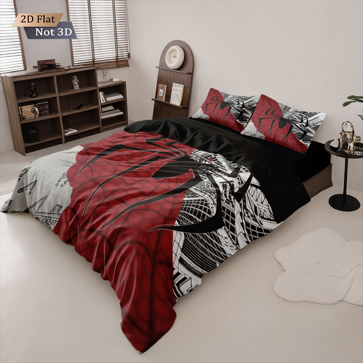 3pcs Black Spider Contrasting  - Home Textiles Bedding avis et prix