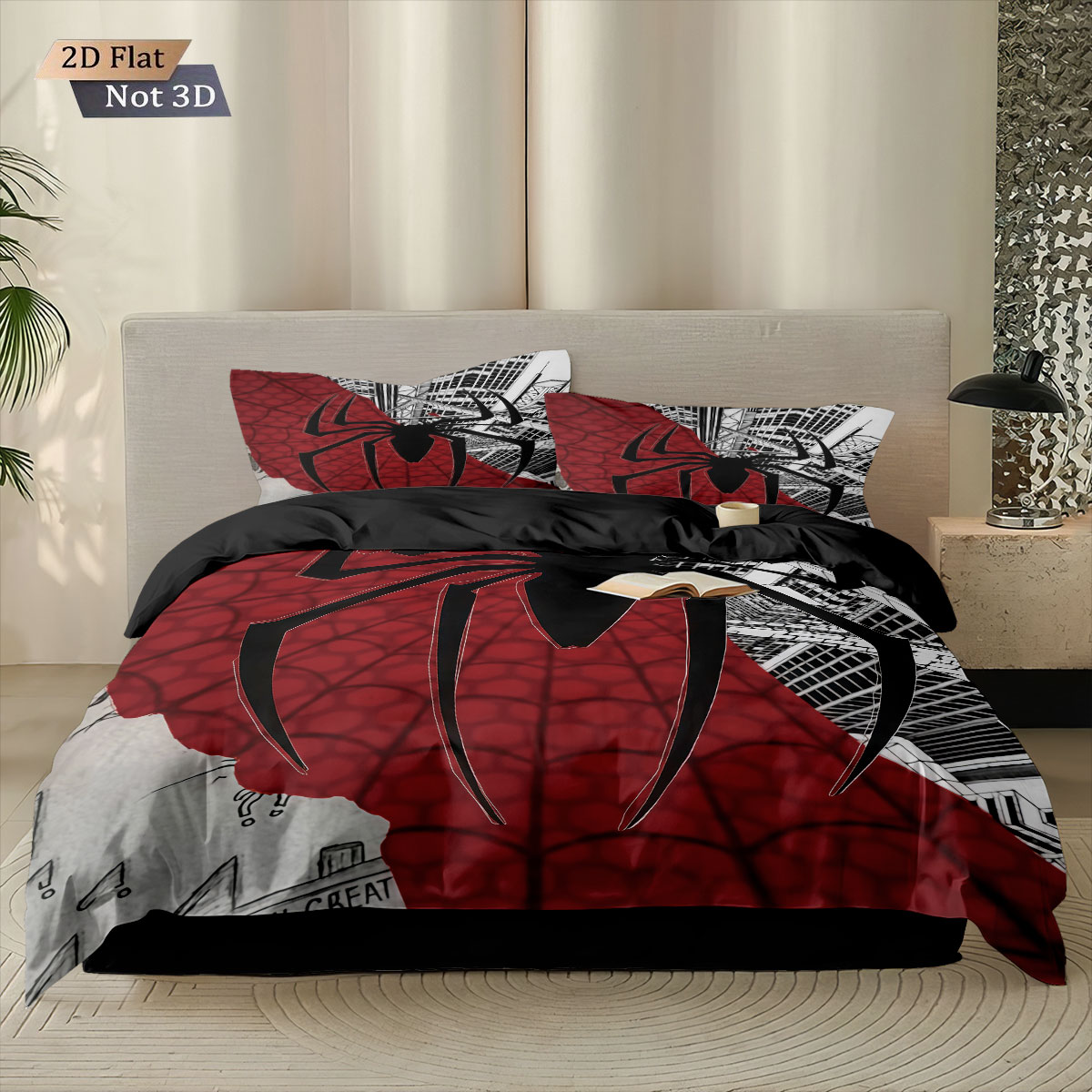 3pcs Black Spider Contrasting  - Home Textiles Bedding avis et prix