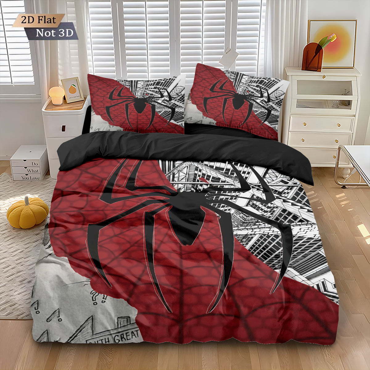 3pcs Black Spider Contrasting  - Home Textiles Bedding avis et prix