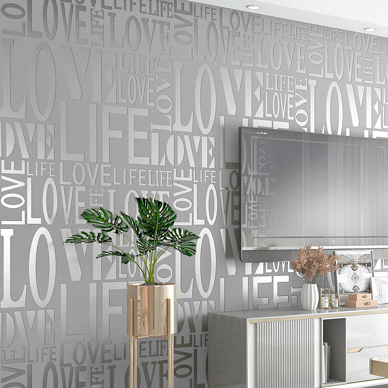 English Letter Wallpaper Cloth - Home Textiles Store avis et prix