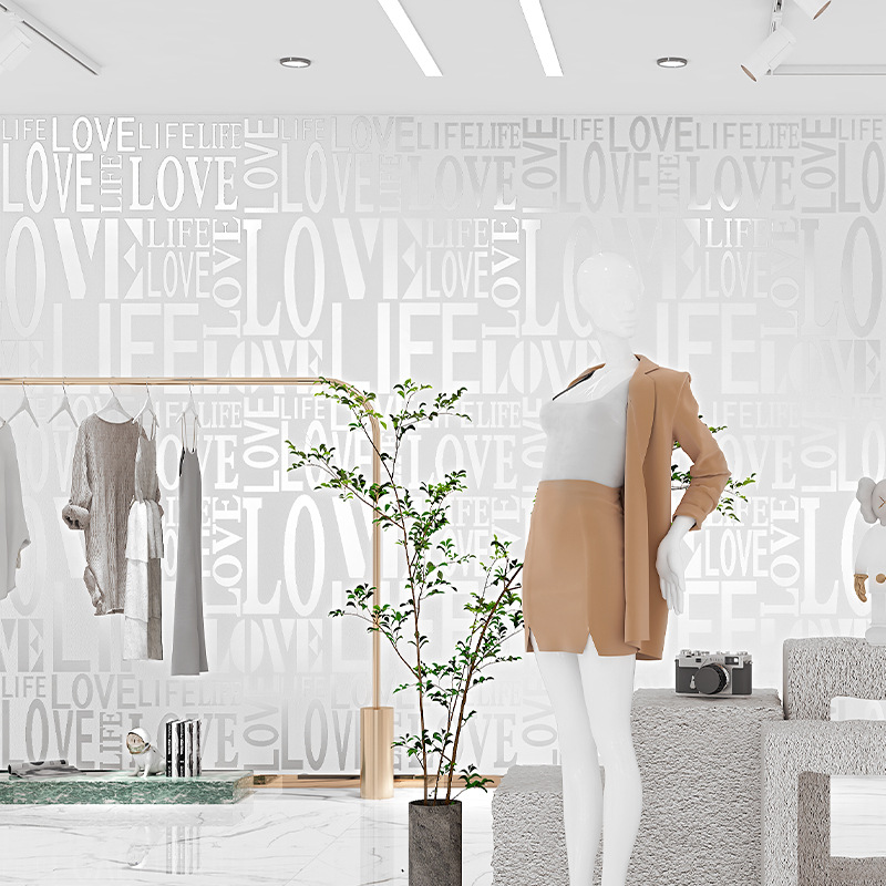 English Letter Wallpaper Cloth - Home Textiles Store avis et prix