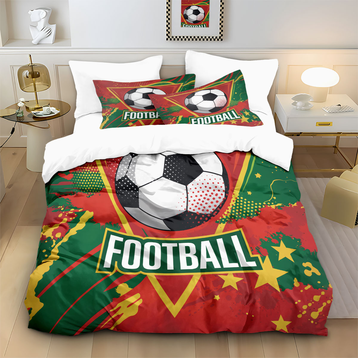 Soccer Football Print Duvet Co - Home Textiles Bedding avis et prix