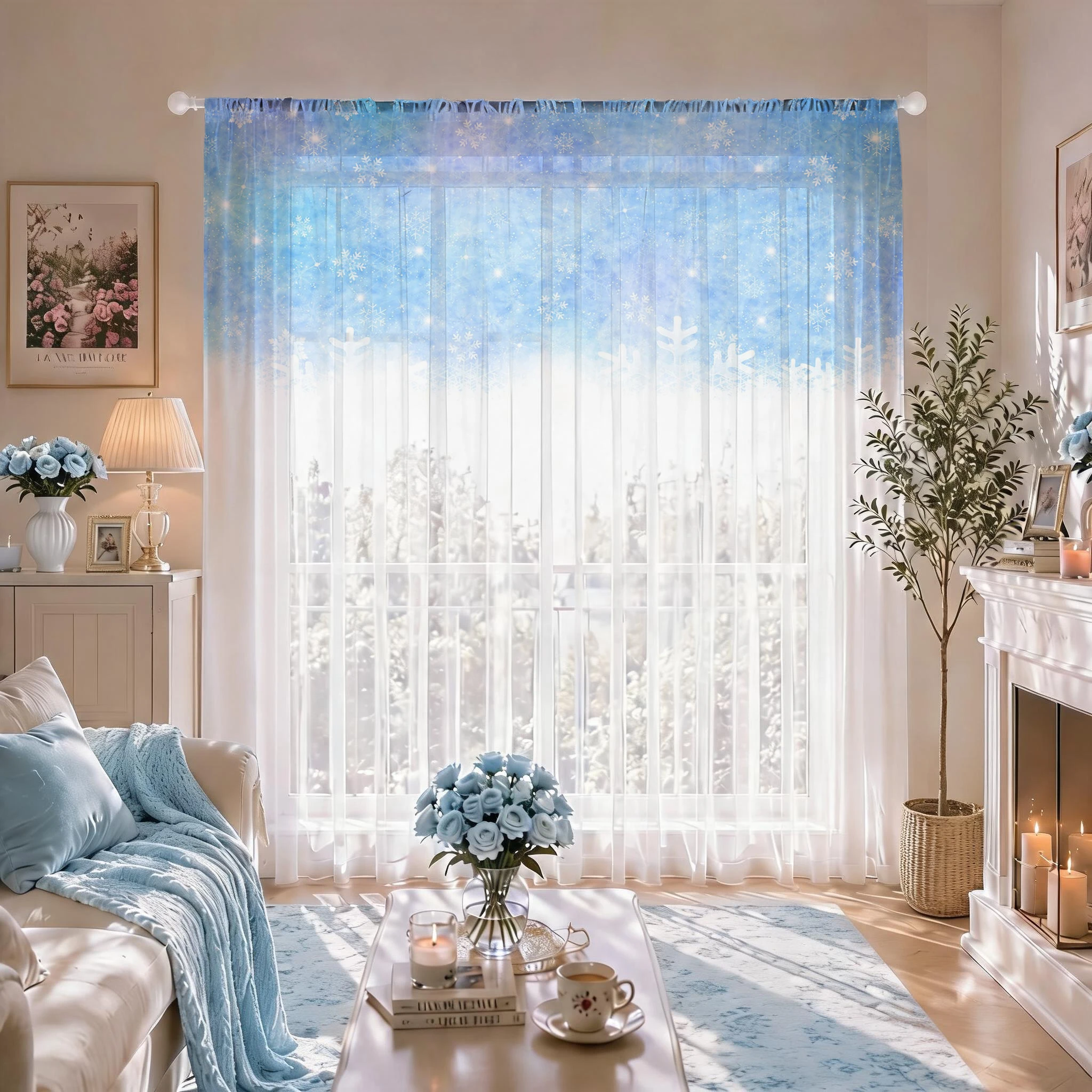 Floral Gradient Sheer Curtain, - Curtain Sheer Voile avis et prix